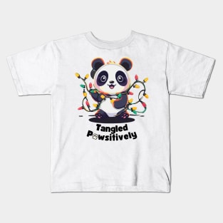 TANGLED PAWSITIVELY christmas panda Kids T-Shirt